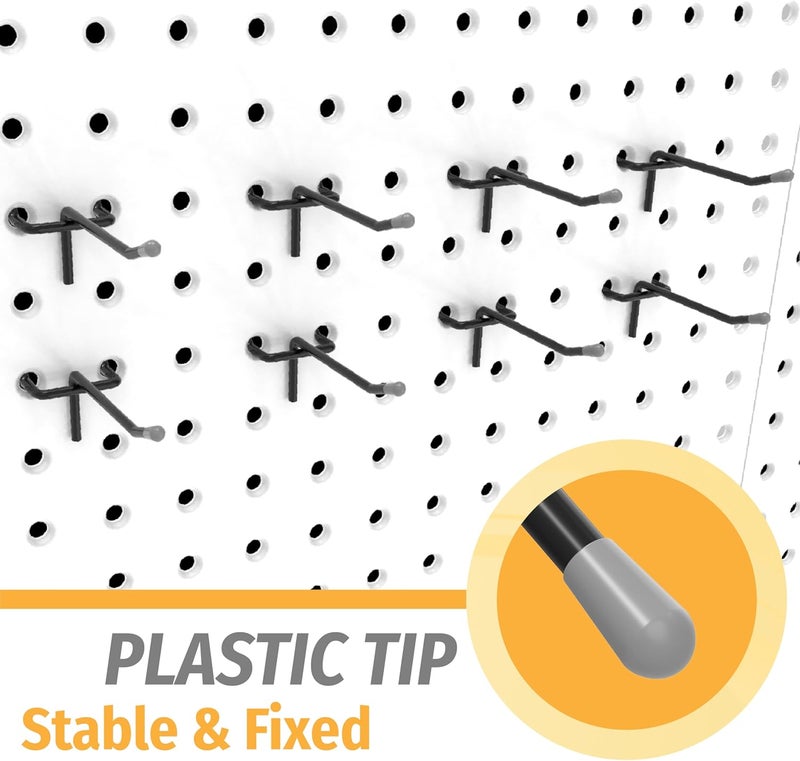 BFPeaky Black Pegboard Hooks 2 Inch, 50PC, Peg Board Hooks, fit 1/8" or 1/4" Pegboard, Peg Board Hooks for Hanging Tool - Image 5
